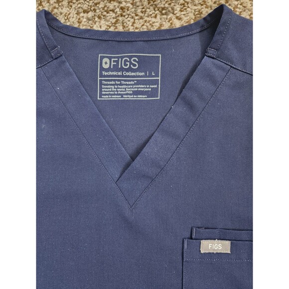 FIGS Technical Collection Mens Size Large Navy Blue Scrubs Top - Picture 3 of 5